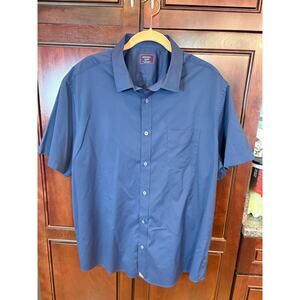 Untuckit Gironde Navy Short Sleeve Button Up Size XXL Excellent Condition